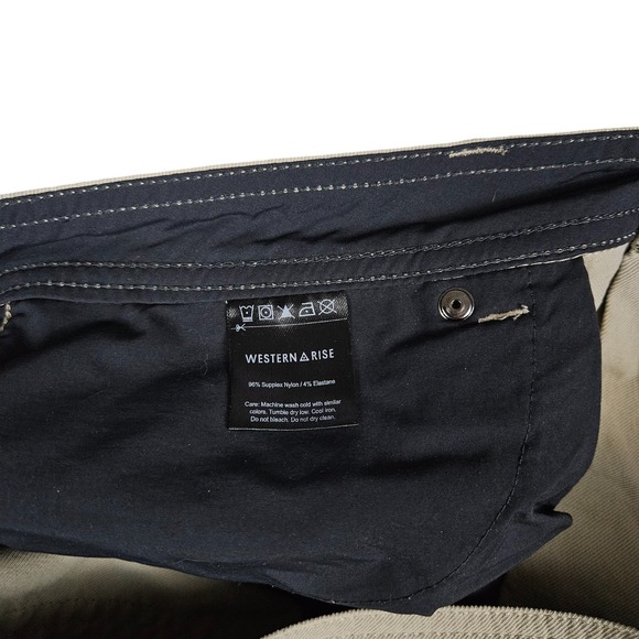 Western Rise AT Pants Men's 35 Beige Nylon Hiking Chino Golf Performance Stretch - Picture 3 of 7